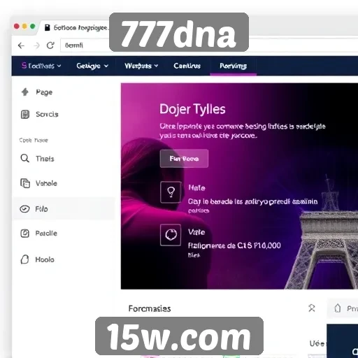 Análise da interface do usuário do site 777dna